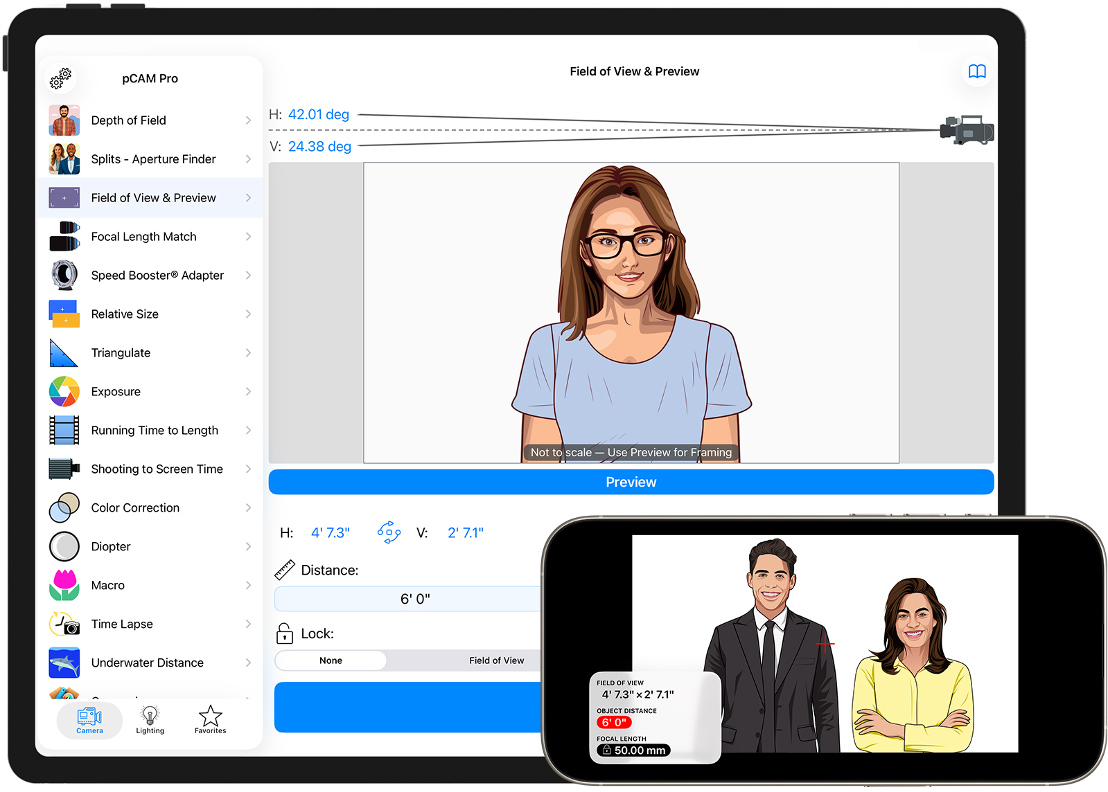 pCAM Pro running on iPad and iPhone