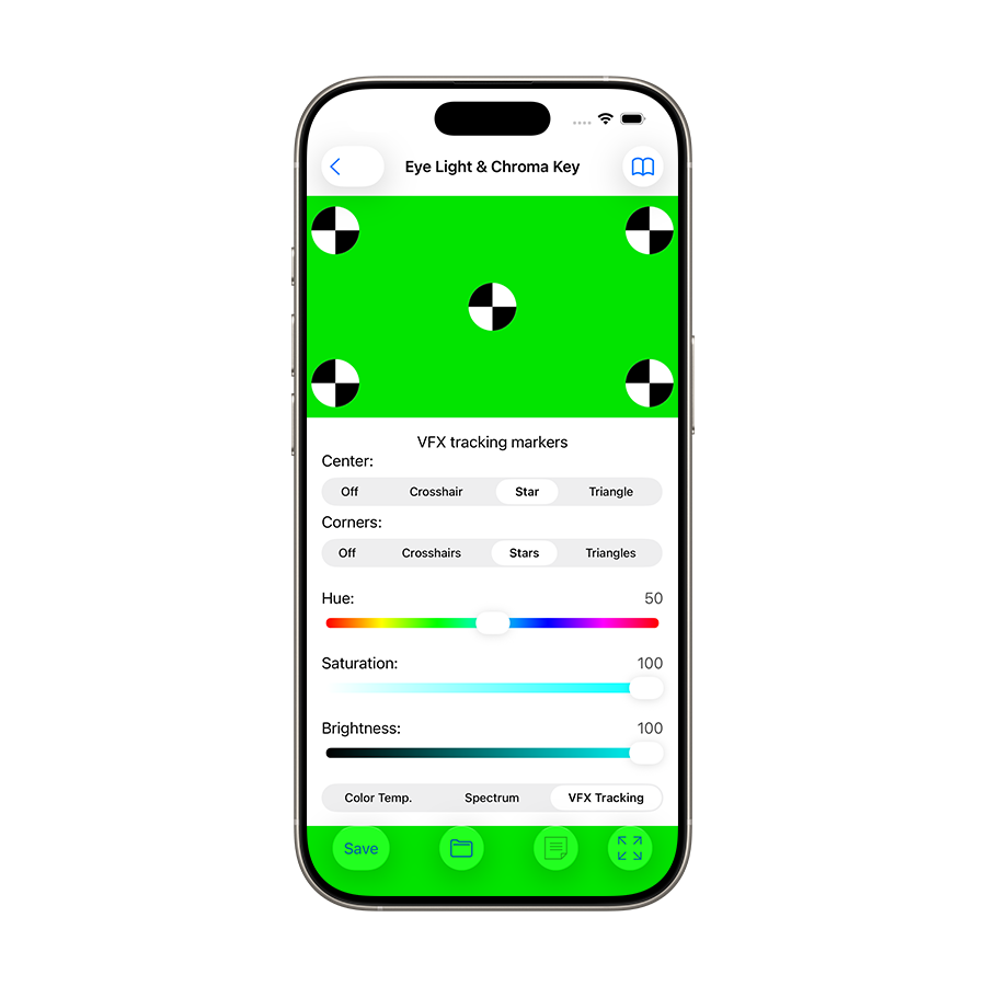 Eye light and chroma key tool