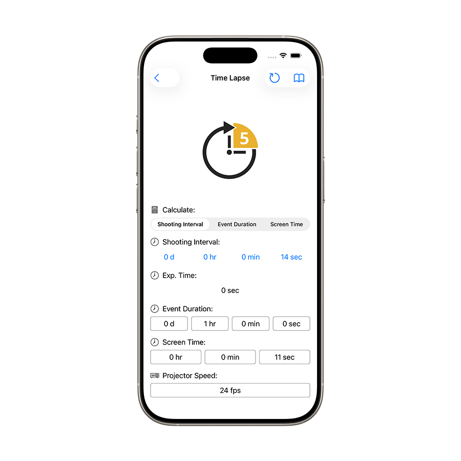 Time lapse calculator tool