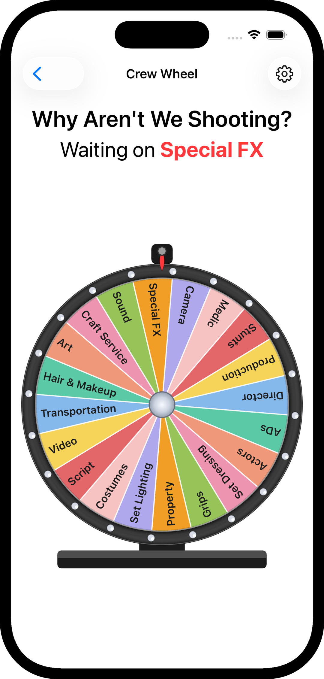 Crew Wheel game in pCAM Pro