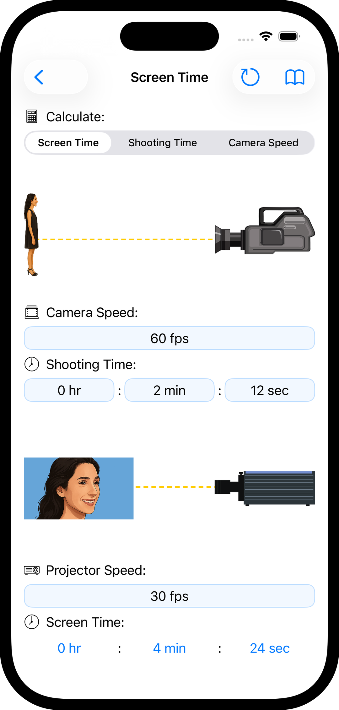 Shooting to Screen Time tool in pCAM Pro